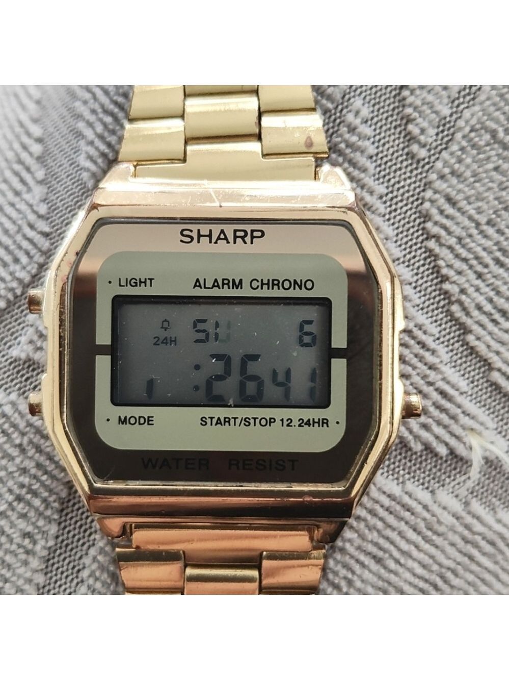 VINTAGE SHARP 70's 80's Digital Quartz Gold Colored Watch